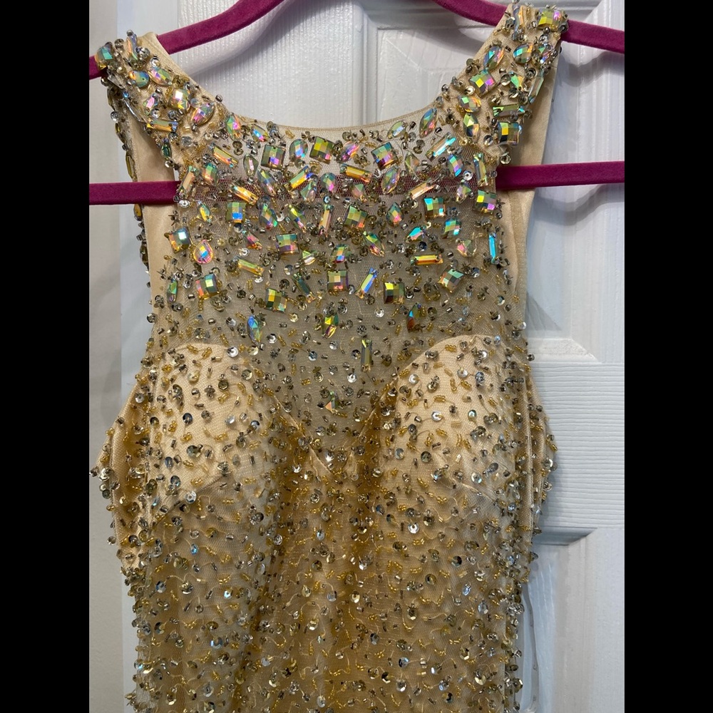 Size 4 Champagne Colored Mermaid Gown